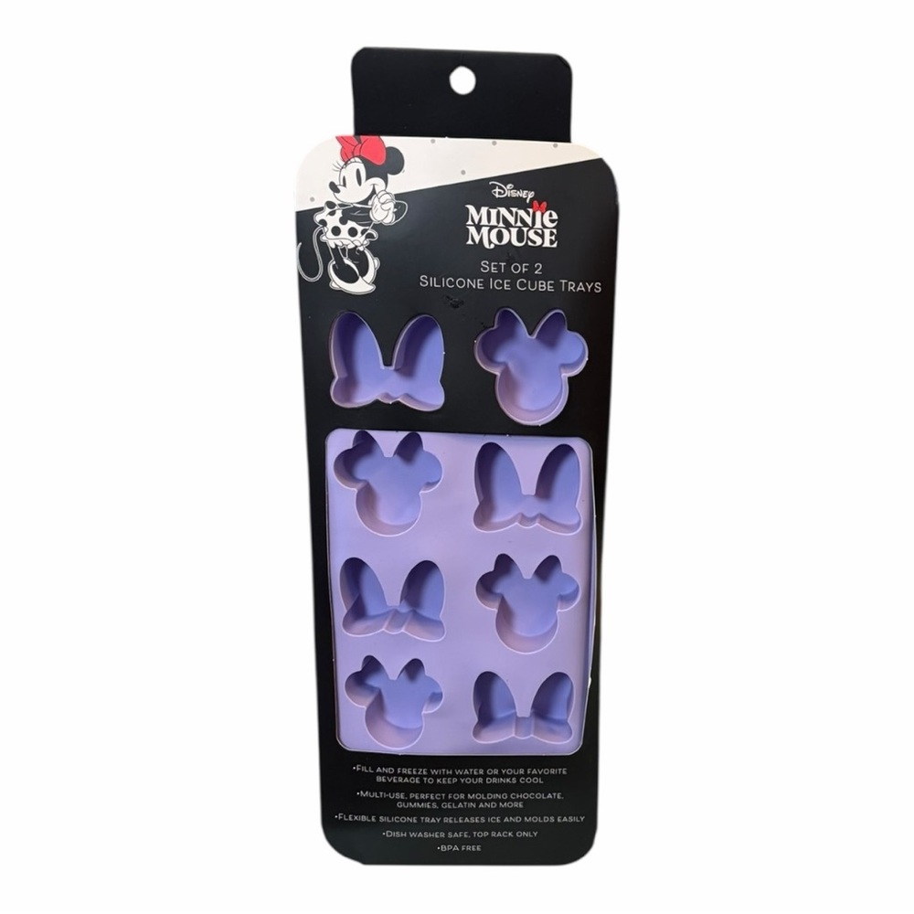 Disney Minnie Mouse & Bows Purple Silicone Ice Cube Tray Set of 2